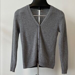 Grana 100% Mongolian Cashmere Grey Cardigan Sweater XS